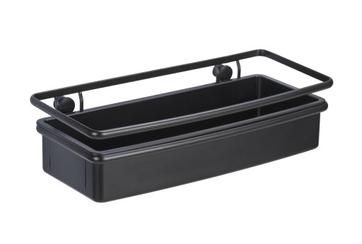 Etajera pentru baie, Wenko, Molinella, 30 x 8.5 x 14 cm, inox/plastic, negru