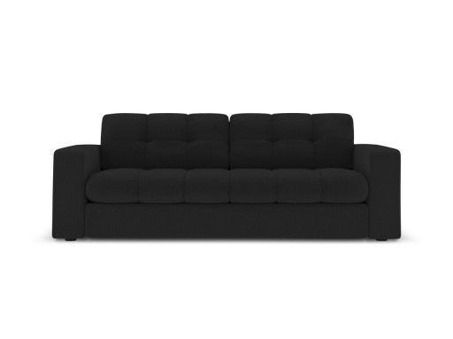 Canapea 2 locuri, Justin, Micadoni Home, BL, 162x90x72 cm, poliester, negru