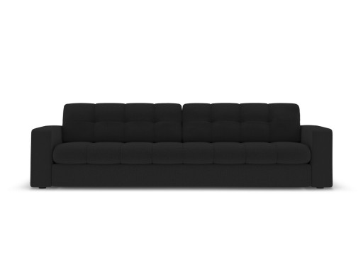 Canapea 4 locuri, Justin, Micadoni Home, BL, 227x90x72 cm, poliester, negru