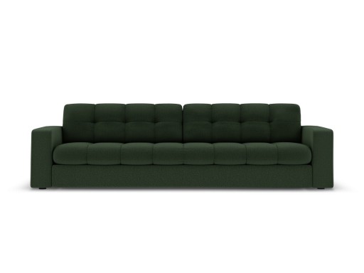 Canapea 4 locuri, Justin, Micadoni Home, BL, 227x90x72 cm, poliester, verde inchis