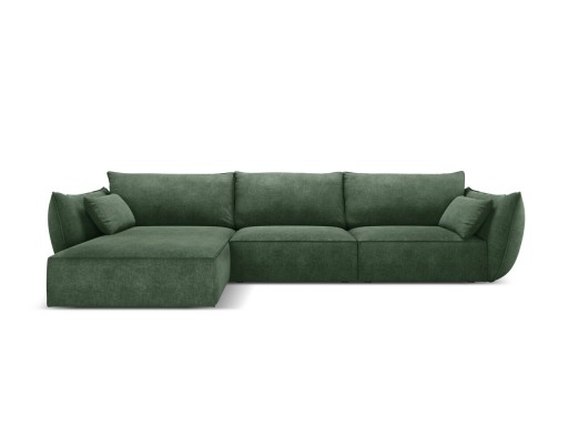 Coltar stanga 4 locuri, Kaelle, Micadoni Home, BL, 308x171x85 cm, poliester chenille, verde bottle