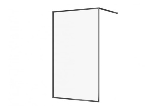 Paravan dus walk-in 120x200 cm Cersanit Larga, sticla securizata, profil negru