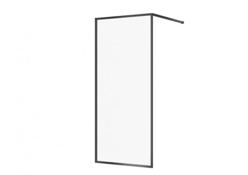 Paravan dus walk-in 90x200 cm Cersanit Larga, sticla securizata, profil negru