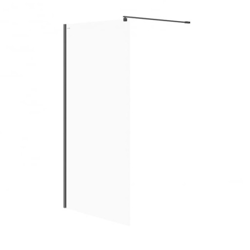 Paravan dus walk-in 100x200 cm Cersanit Mille, sticla securizata, profil negru