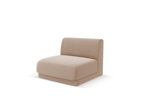 Modul canapea 1 loc fara cotiere, Miley, Micadoni Home, BL, 85x75x74 cm, catifea, cappuccino