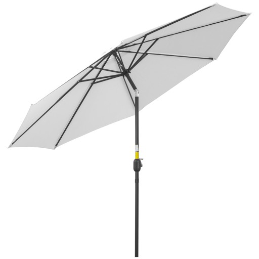 Outsunny Umbrelă de Soare pentru Grădină cu Manivelă Ajustabilă, Structură Metalică și Pânză din Poliester, Φ300cm, Alb | Aosom Romania