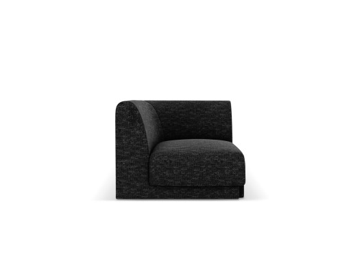 Modul canapea colt 1 loc, Miley, Micadoni Home, BL, 85x85x74 cm, poliester chenille, negru