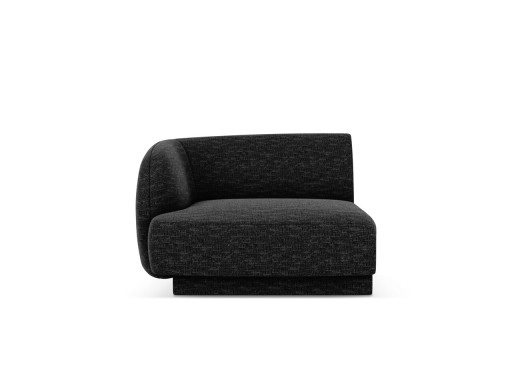 Modul canapea stanga 1 loc, Miley, Micadoni Home, BL, 92x85x74 cm, poliester chenille, negru