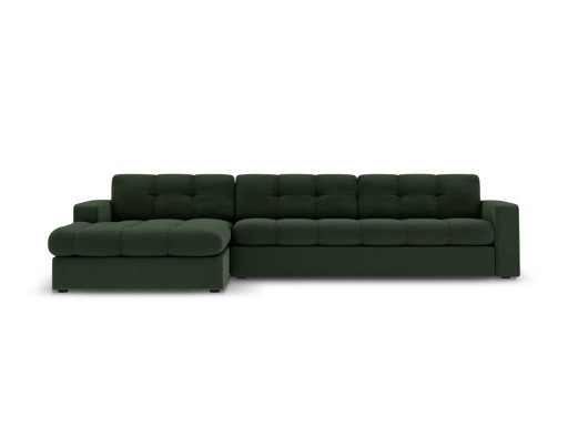 Coltar stanga 4 locuri, Justin, Micadoni Home, BL, 236x160x72 cm, poliester, verde inchis