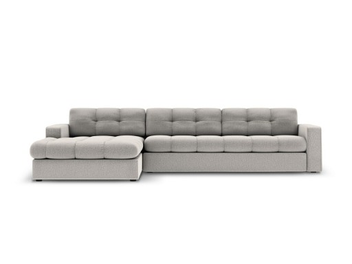 Coltar stanga 4 locuri, Justin, Micadoni Home, BL, 236x160x72 cm, poliester, gri deschis