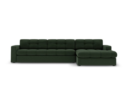 Coltar dreapta 4 locuri, Justin, Micadoni Home, BL, 236x160x72 cm, poliester, verde inchis