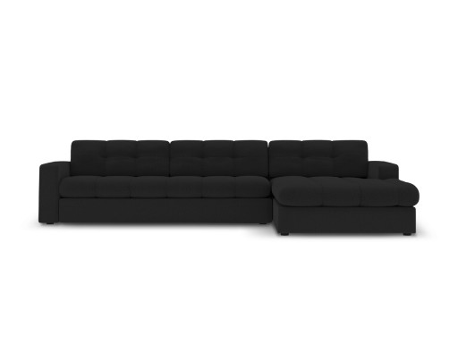 Coltar dreapta 4 locuri, Justin, Micadoni Home, BL, 236x160x72 cm, poliester, negru