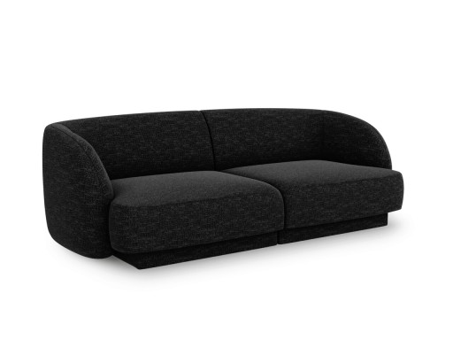 Canapea 2 locuri, Miley, Micadoni Home, BL, 184x85x74 cm, poliester chenille, negru