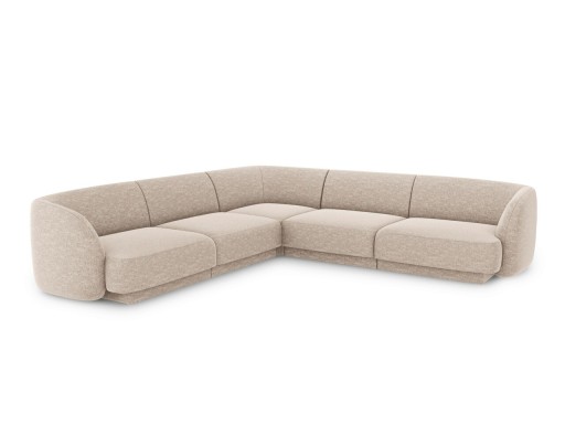 Coltar simetric 5 locuri, Miley, Micadoni Home, BL, 252x252x74 cm, poliester chenille, bej