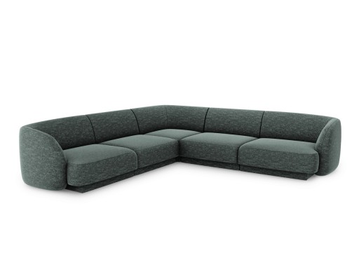 Coltar simetric 5 locuri, Miley, Micadoni Home, BL, 252x252x74 cm, poliester chenille, albastru petrol