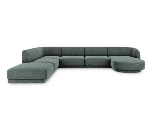 Coltar panoramic stanga 6 locuri, Miley, Micadoni Home, BL, 327x245x74 cm, poliester chenille, albastru petrol