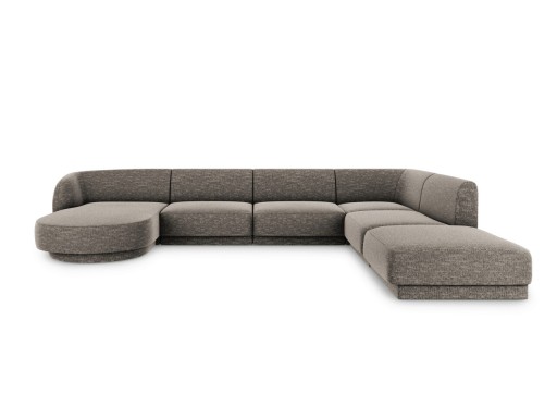 Coltar panoramic dreapta 6 locuri, Miley, Micadoni Home, BL, 327x245x74 cm, poliester chenille, gri