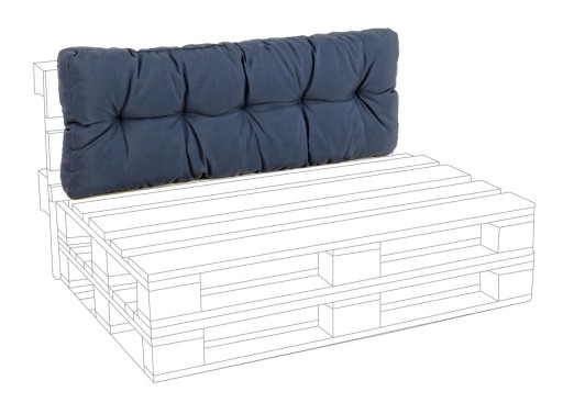 Perna de spatar pentru mobilier din paleti Poly230, Bizzotto, 120 x 45 x 10 cm, poliester, albastru denim