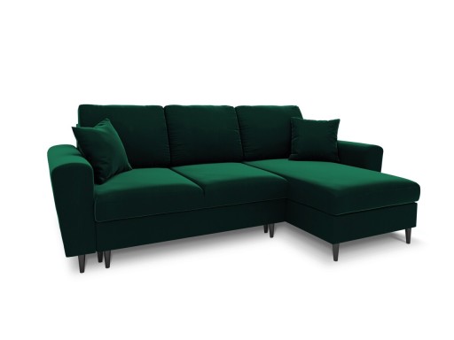 Coltar extensibil reversibil 4 locuri, Moghan, Micadoni Home, BL, 241x145x88 cm, catifea, verde bottle