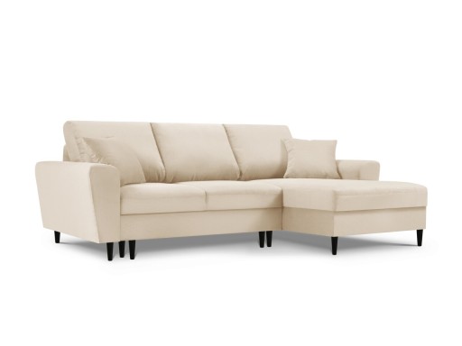 Coltar extensibil dreapta 4 locuri, Moghan, Micadoni Home, BL, 241x145x88 cm, velur, bej