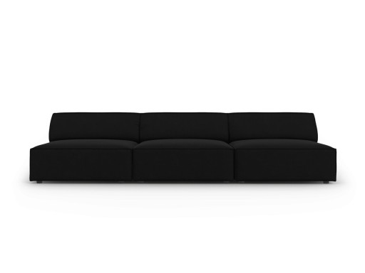 Canapea 3 locuri, Jodie, Micadoni Home, BL, 240x102x70 cm, catifea, negru