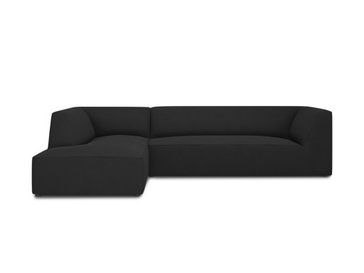 Coltar stanga 4 locuri, Ruby, Micadoni Home, BL, 273x180x69 cm, poliester, negru