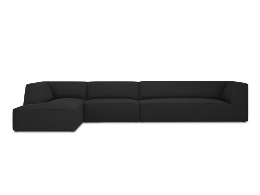 Coltar stanga 5 locuri, Ruby, Micadoni Home, BL, 366x180x69 cm, poliester, negru