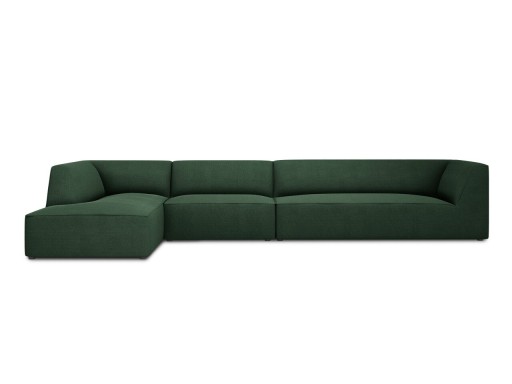 Coltar stanga 5 locuri, Ruby, Micadoni Home, BL, 366x180x69 cm, poliester, verde