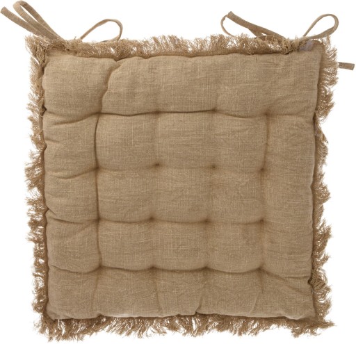 Perna pentru scaun Fringes, Excellent Houseware, 40x40 cm, bumbac, maro