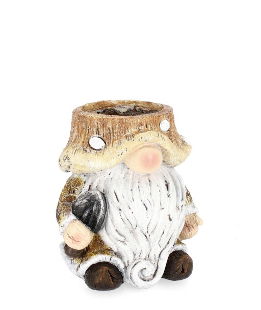 Ghiveci Hansel Gnome, Bizzotto, 24.5x21.5x26.5 cm, magneziu, maro