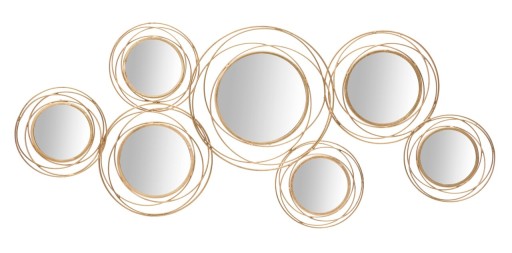 Decoratiune de perete Mirrors Gold, Mauro Ferretti, 124.5x53.5 cm, fier, auriu