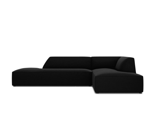 Coltar dreapta 4 locuri, Ruby, Micadoni Home, BL, fara cotiera, 273x180x69 cm, catifea, negru