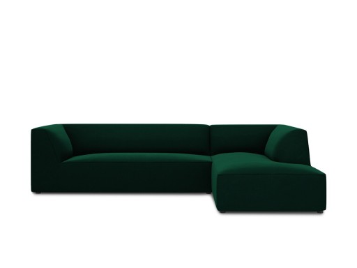 Coltar dreapta 4 locuri, Ruby, Micadoni Home, BL, 273x180x69 cm, catifea, verde bottle