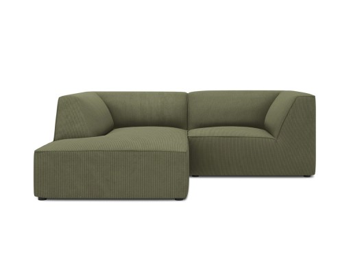 Coltar stanga 3 locuri, Ruby, Micadoni Home, BL, 186x180x69 cm, velur, verde