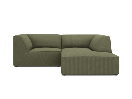 Coltar dreapta 3 locuri, Ruby, Micadoni Home, BL, 186x180x69 cm, velur, verde