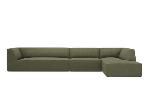 Coltar dreapta 5 locuri, Ruby, Micadoni Home, BL, 366x180x69 cm, velur, verde