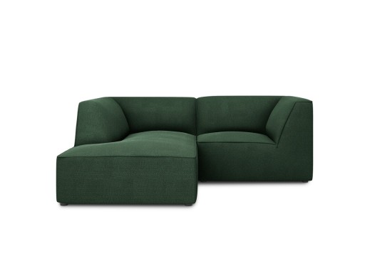 Coltar stanga 3 locuri, Ruby, Micadoni Home, BL, 186x180x69 cm, poliester, verde