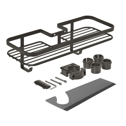 Raft pentru baie negru mat autoadeziv din oțel Lava – Metaltex