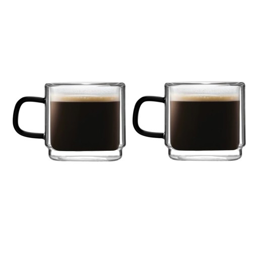 Căni 2 buc. pentru espresso din sticlă 80 ml Carbon – Vialli Design