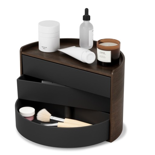 Organizator de baie negru rotativ Moona – Umbra