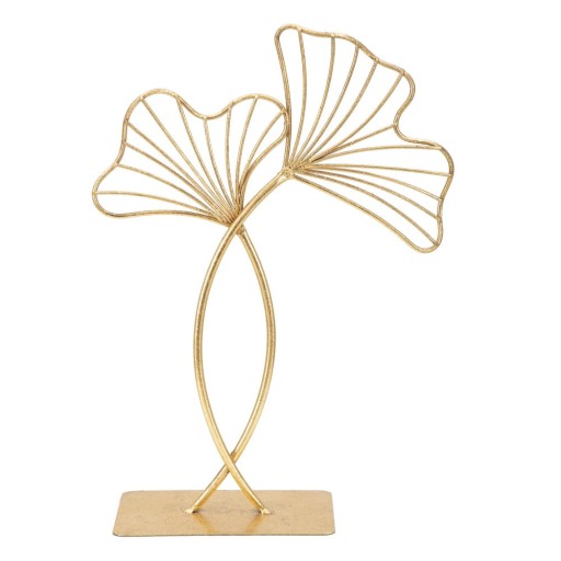 Decorațiune Mauro Ferretti Leaf Glam, înălțime 35 cm, auriu