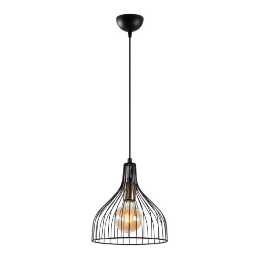 Lustră neagră cu abajur din metal ø 25 cm Cafu – Opviq lights