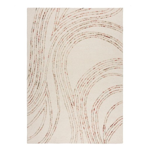 Covor portocaliu/crem din lână 120x170 cm Abstract Swirl – Flair Rugs