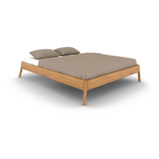 Pat matrimonial în culoare naturală din lemn de stejar 180x200 cm Twig – The Beds