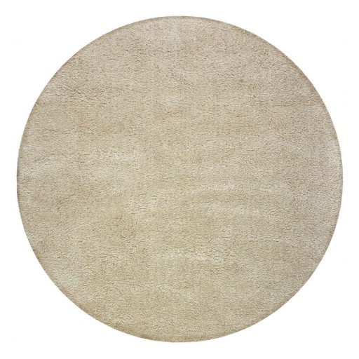 Covor bej lavabil rotund din fibre reciclate 180x180 cm Fluffy – Flair Rugs