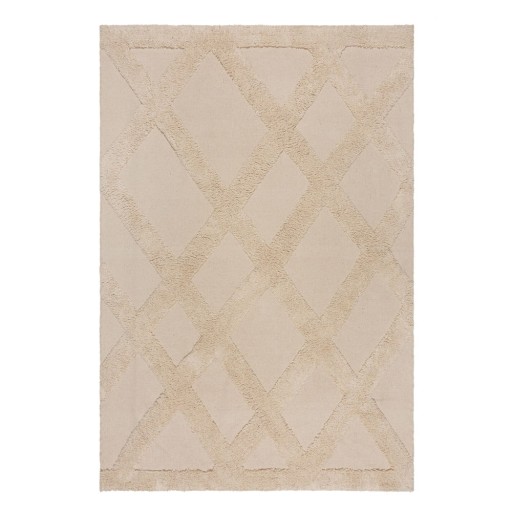 Covor bej din bumbac 80x150 cm Tessa Diamond – Flair Rugs