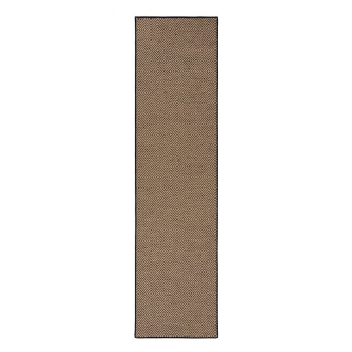 Covor tip traversă negru/în culoare naturală din iută 60x230 cm Diamond – Flair Rugs