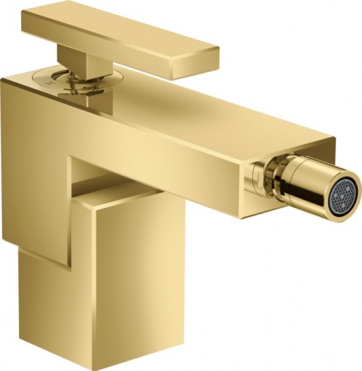 Baterie bideu auriu lucios cu ventil click-clack inclus Hansgrohe Axor Edge