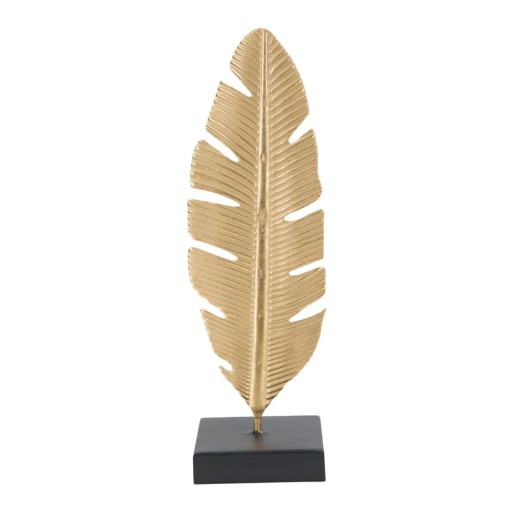 Sfeșnic decorativ Mauro Ferretti Feather, înălțime 34 cm, auriu