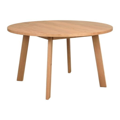 Masă de dining natural rotundă extensibilă cu aspect de lemn de stejar ø 130 cm Glenside – Rowico